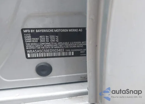 2014 BMW 528I из США, поврежденный, VIN WBA5A5C59ED503403